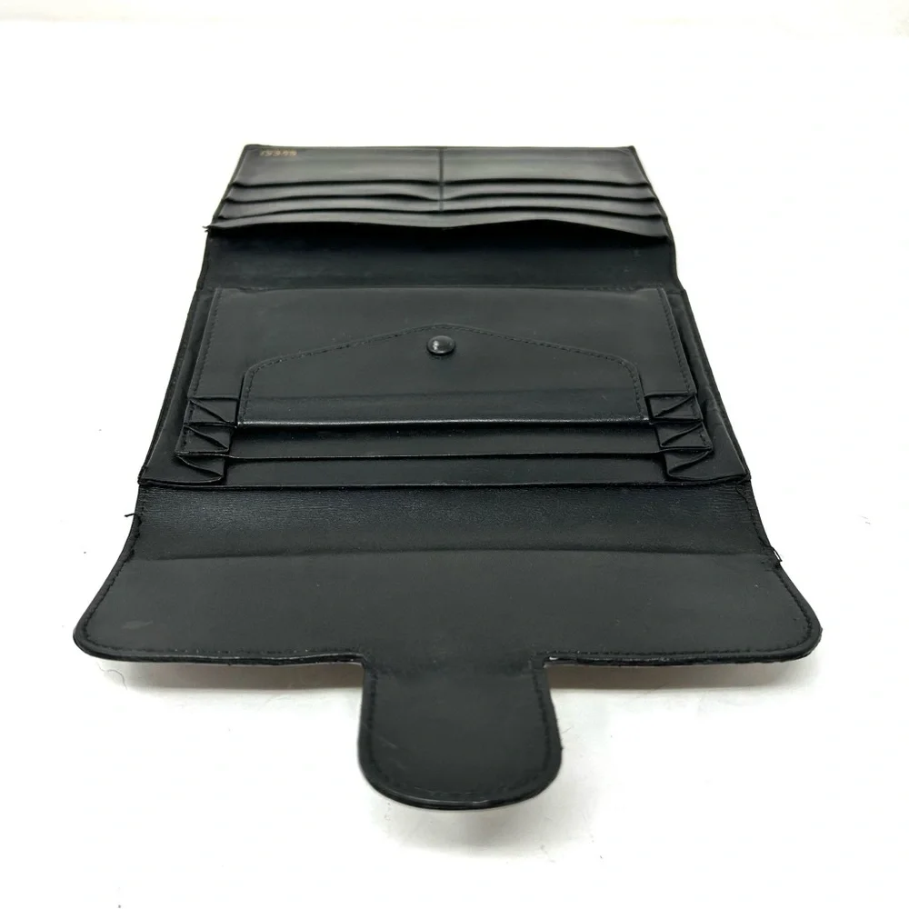 GUCCI horsebit black leather trifold vintage wallet, made in Italy